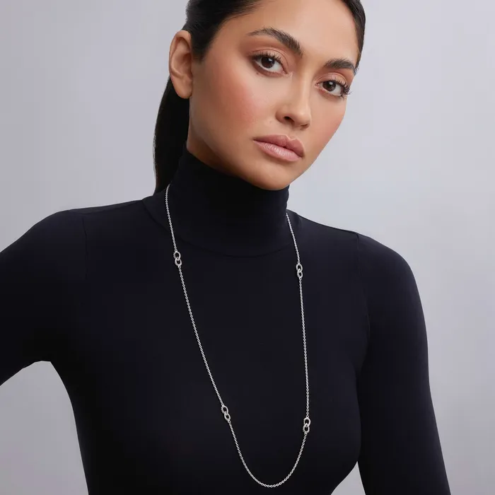 Lagos Necklaces Signature Caviar Fluted Link Station Necklace Lagos Necklaces Signature Caviar Fluted Link Station Necklace