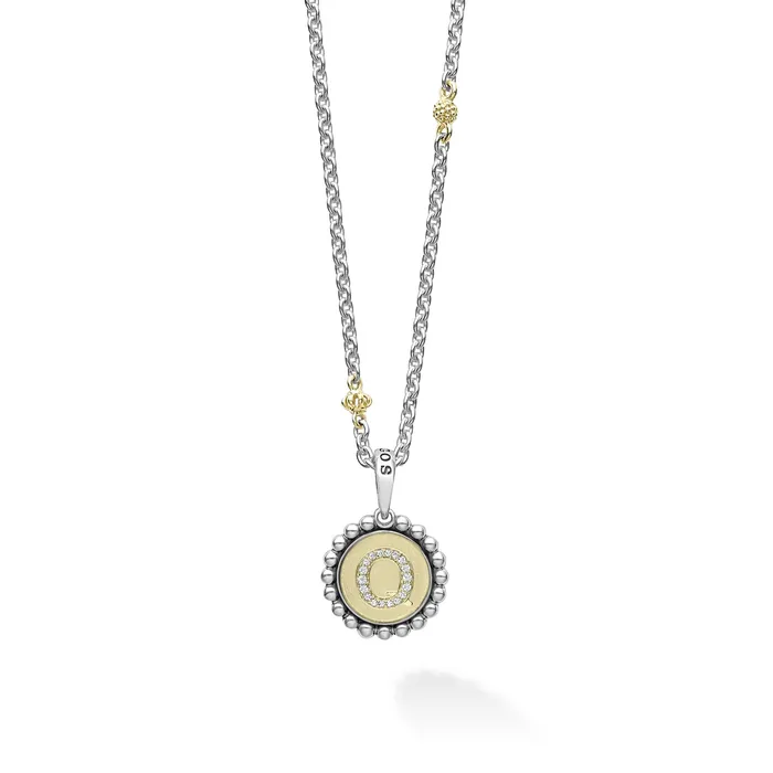 LAGOS Necklaces Signature Caviar Q Initial Diamond Charm Necklace