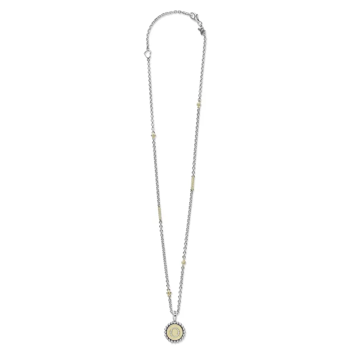 LAGOS Necklaces Signature Caviar Q Initial Diamond Charm Necklace LAGOS Necklaces Signature Caviar Q Initial Diamond Charm Necklace