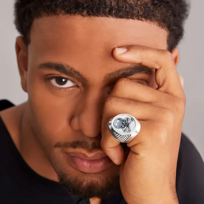LAGOS Rings Anthem Silver Skull Signet Ring LAGOS Rings Anthem Silver Skull Signet Ring