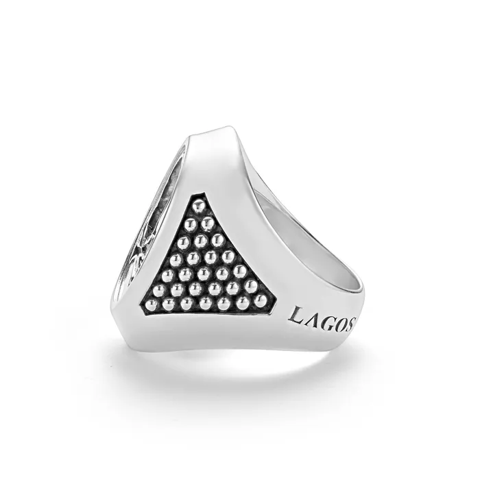 LAGOS Rings Anthem Silver Skull Signet Ring LAGOS Rings Anthem Silver Skull Signet Ring