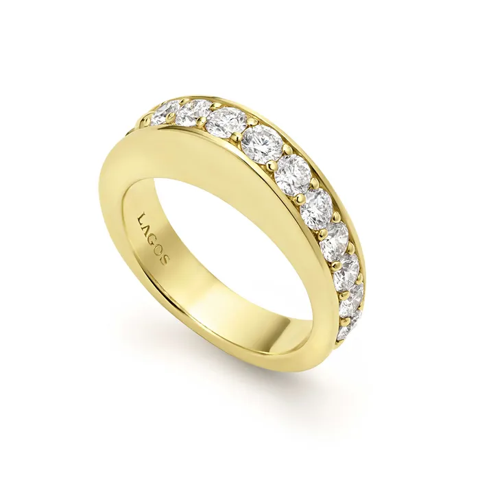LAGOS Rings Studio 18K Gold and Diamond Stacking Ring