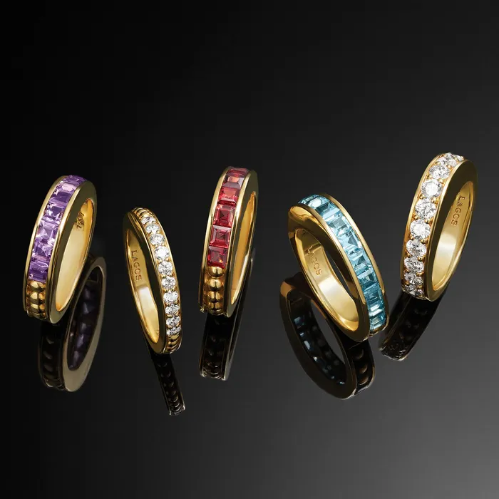 LAGOS Rings Studio 18K Gold and Diamond Stacking Ring LAGOS Rings Studio 18K Gold and Diamond Stacking Ring