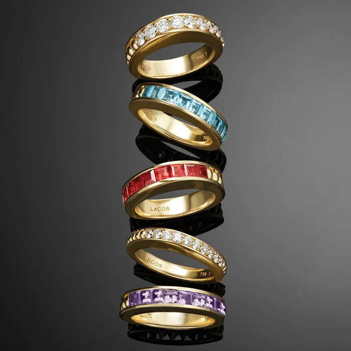 LAGOS Rings Studio 18K Gold and Diamond Stacking Ring LAGOS Rings Studio 18K Gold and Diamond Stacking Ring
