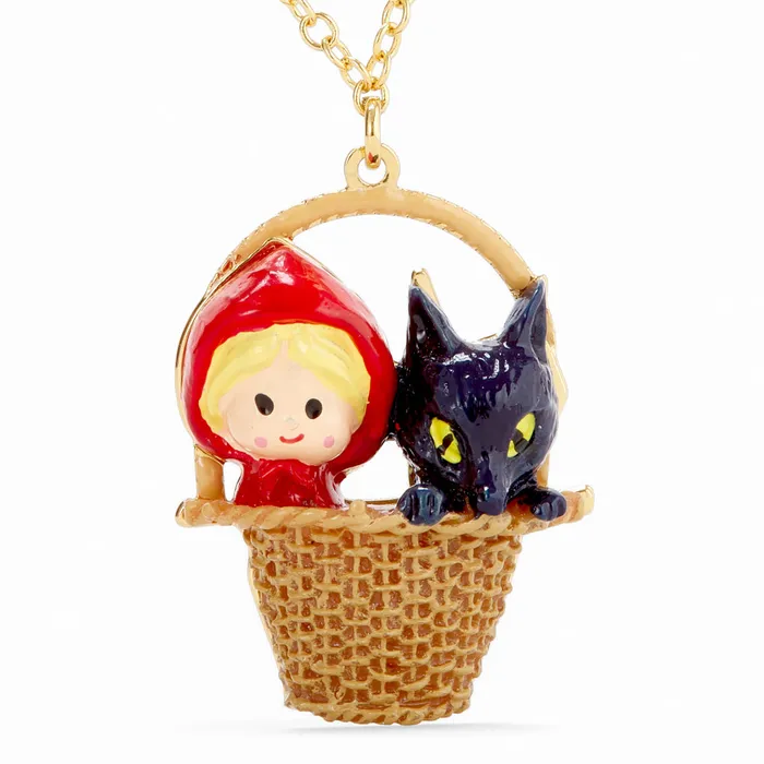 Les Nereides Basket Little Red Riding Hood And Big Bad Wolf Pendant Necklace Les Nereides Necklaces Les Nereides Basket Little Red Riding Hood And Big Bad Wolf Pendant Necklace Les Nereides Necklaces