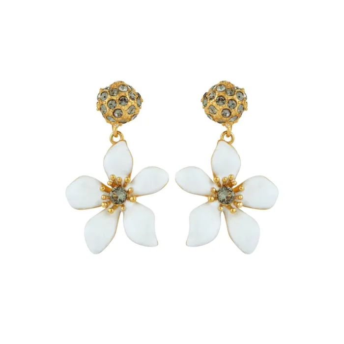 Les Nereides Earrings Les Nereides White Ranunculus Post Earrings