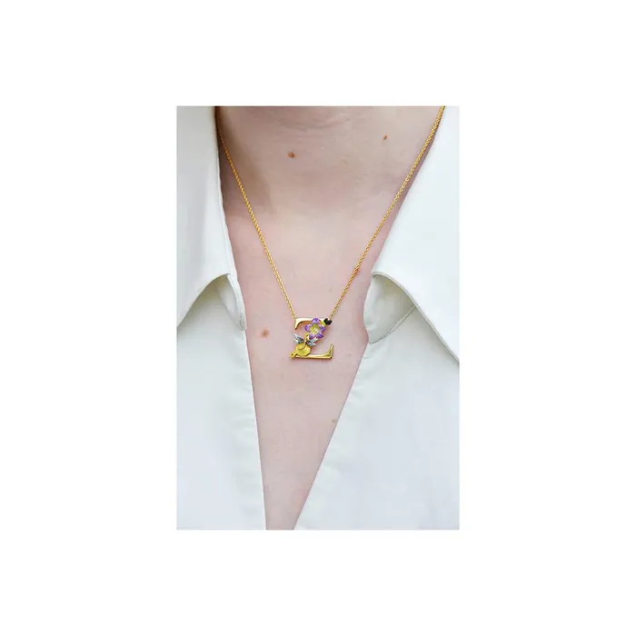 Les Nereides Les Nereides Blossoming Alphabet Necklace Letter Z Necklaces Les Nereides Les Nereides Blossoming Alphabet Necklace Letter Z Necklaces