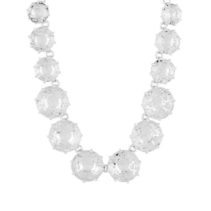 Les Nereides Long Crystal With Round Stones And Silver Crystal Chains Les Nereides Rings