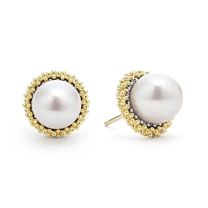 Luna 18K Gold Caviar Pearl Stud Earrings LAGOS Earrings
