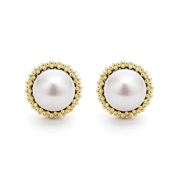 Luna 18K Gold Caviar Pearl Stud Earrings LAGOS Earrings Luna 18K Gold Caviar Pearl Stud Earrings LAGOS Earrings