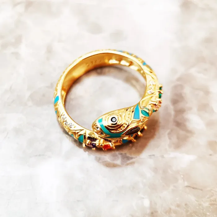 Magical Snake 925 Sterling Silver Ring wickedafstore Rings