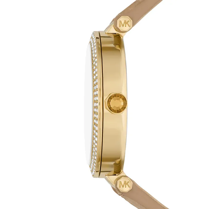 Michael Kors Watches Michael Kors Parker Ladies Gold Case Brown Leather Strap Watch