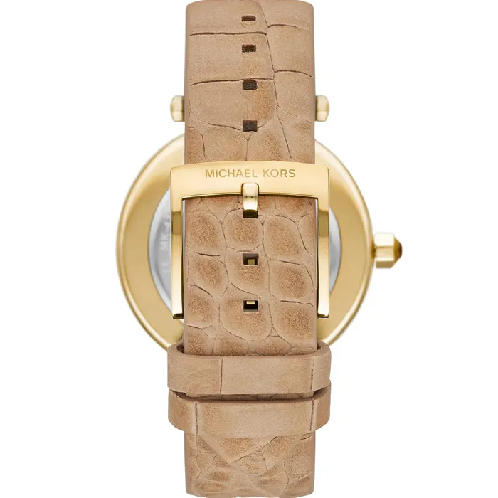 Michael Kors Watches Michael Kors Parker Ladies Gold Case Brown Leather Strap Watch