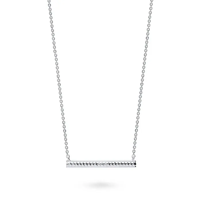 Necklaces BERRICLE Bar Cable Pendant Necklace in Sterling Silver