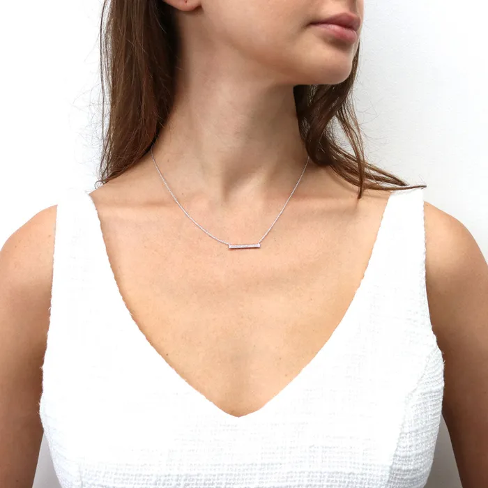 Necklaces BERRICLE Bar Cable Pendant Necklace in Sterling Silver