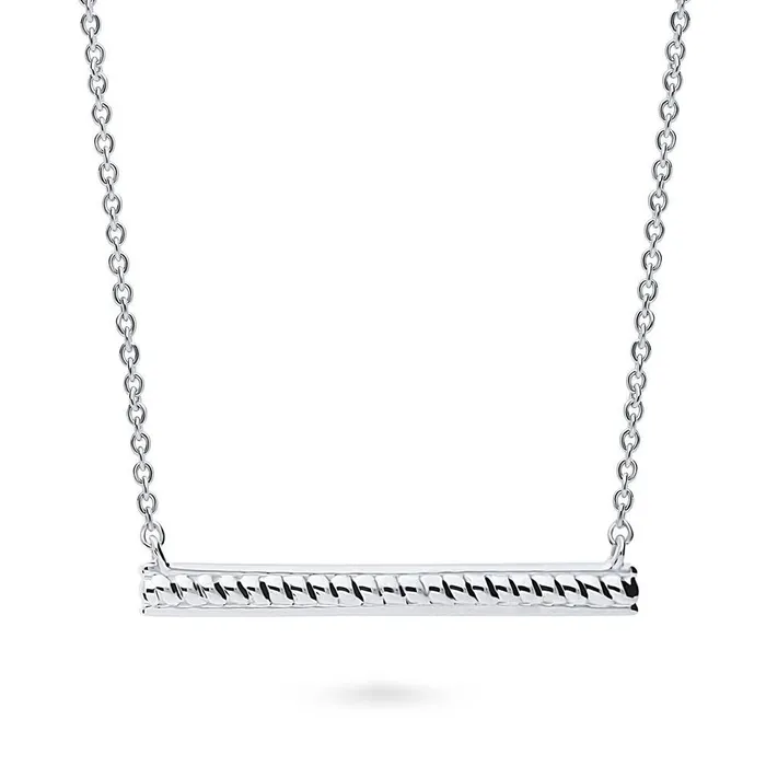 Necklaces BERRICLE Bar Cable Pendant Necklace in Sterling Silver