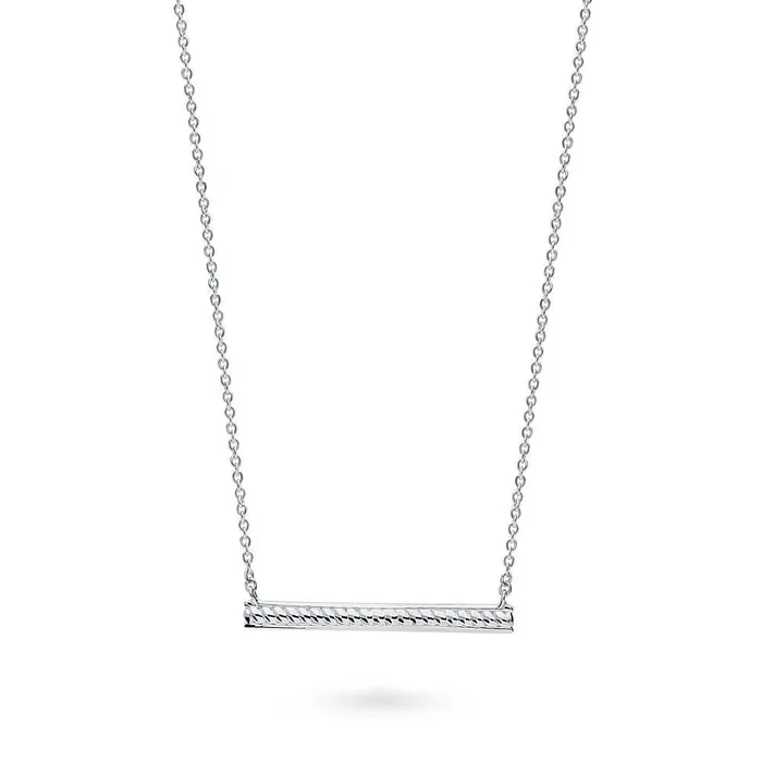 Necklaces BERRICLE Bar Cable Pendant Necklace in Sterling Silver