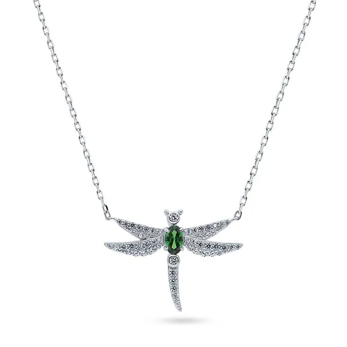 Necklaces BERRICLE Dragonfly CZ Necklace in Sterling Silver