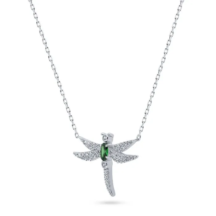 Necklaces BERRICLE Dragonfly CZ Necklace in Sterling Silver