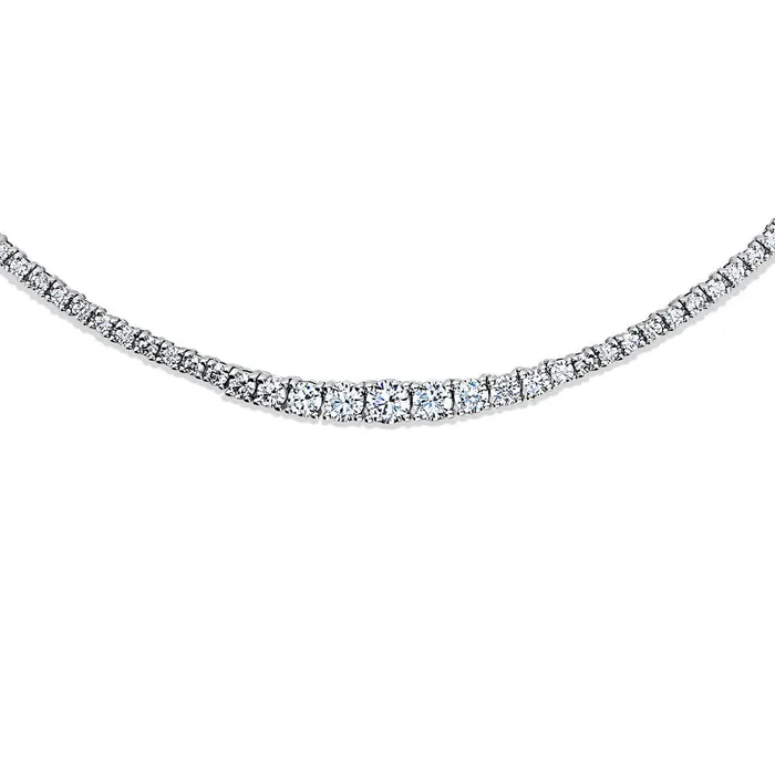 Necklaces BERRICLE Graduated CZ Tennis Necklace in Sterling Silver 9532