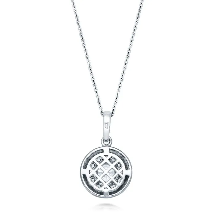 Necklaces BERRICLE Halo Flower CZ Necklace in Sterling Silver