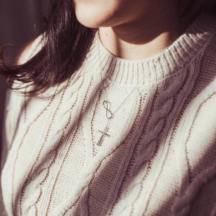 Necklaces BERRICLE Infinity Cross Lariat Necklace in Sterling Silver