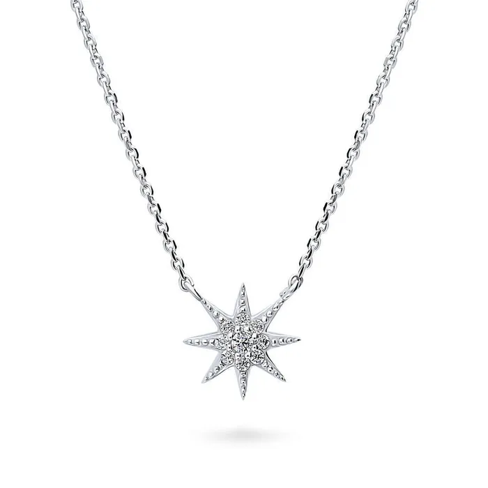 Necklaces BERRICLE Starburst CZ Necklace in Sterling Silver