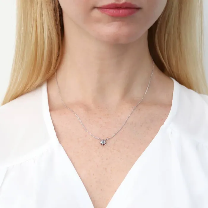 Necklaces BERRICLE Starburst CZ Necklace in Sterling Silver