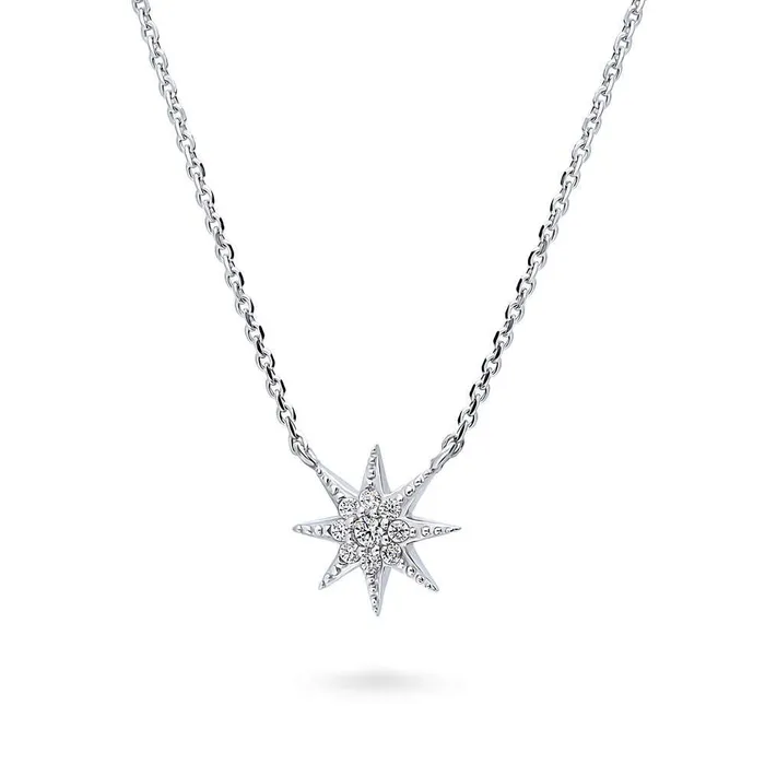 Necklaces BERRICLE Starburst CZ Necklace in Sterling Silver