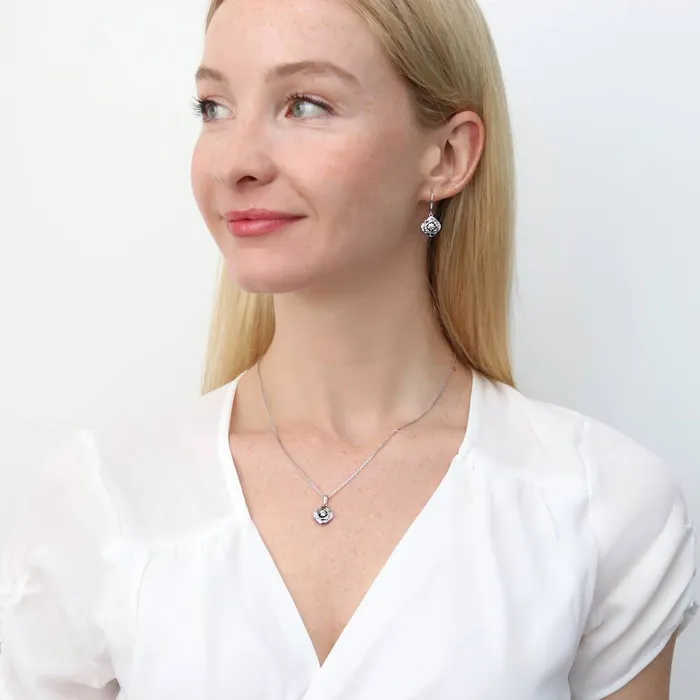 Necklaces BERRICLE Woven CZ Pendant Necklace in Sterling Silver