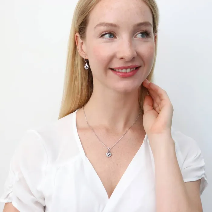 Necklaces BERRICLE Woven CZ Pendant Necklace in Sterling Silver