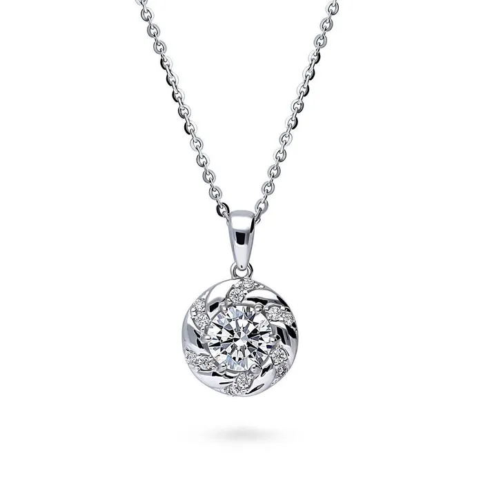 Necklaces BERRICLE Wreath Woven CZ Necklace in Sterling Silver