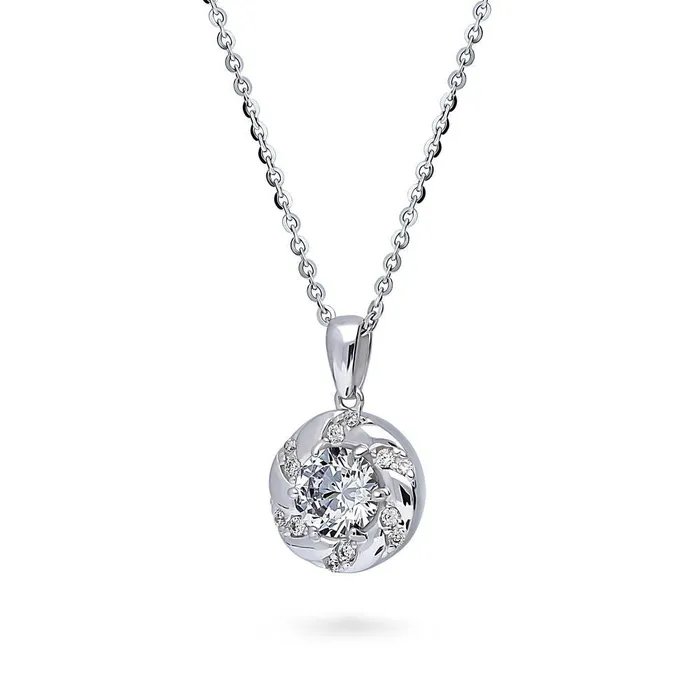 Necklaces BERRICLE Wreath Woven CZ Necklace in Sterling Silver