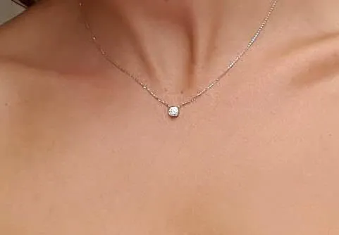 Necklaces Capucinne Minimalist Diamond Solitaire Necklace 033 Carat Bezel Set Necklaces Capucinne Minimalist Diamond Solitaire Necklace 033 Carat Bezel Set