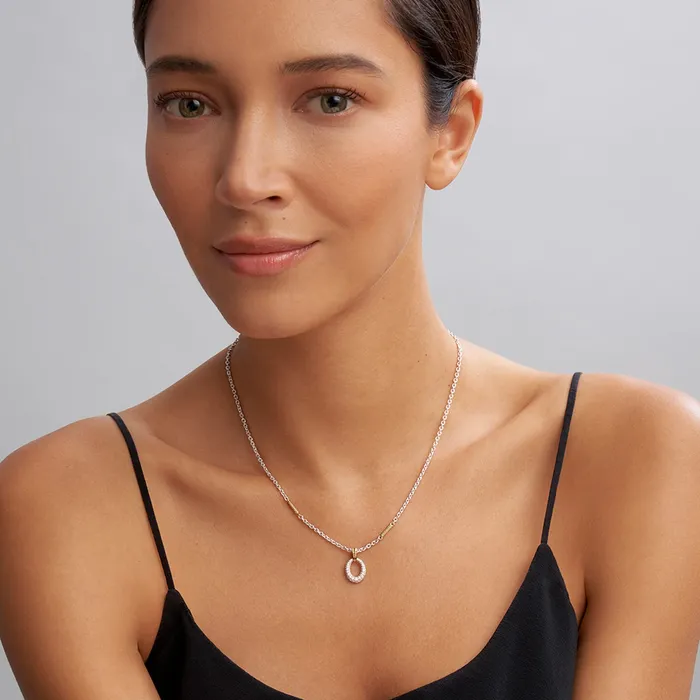 Necklaces Caviar Lux TwoTone Oval Diamond Pendant Necklace LAGOS Necklaces Caviar Lux TwoTone Oval Diamond Pendant Necklace LAGOS