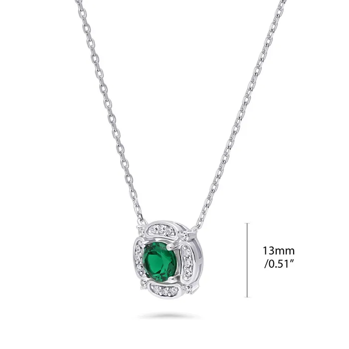 Necklaces Flower Halo CZ Necklace and Earrings in Sterling Silver BERRICLE