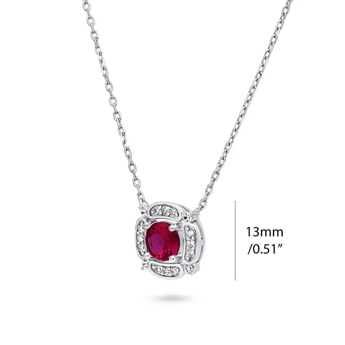 Necklaces Flower Halo CZ Necklace and Earrings in Sterling Silver BERRICLE