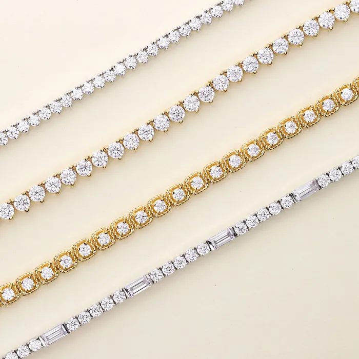 Necklaces Graduated CZ Necklace and Earrings in Sterling Silver BERRICLE