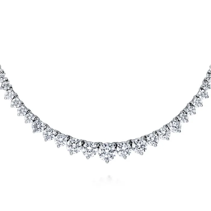 Necklaces Graduated CZ Necklace and Earrings in Sterling Silver BERRICLE