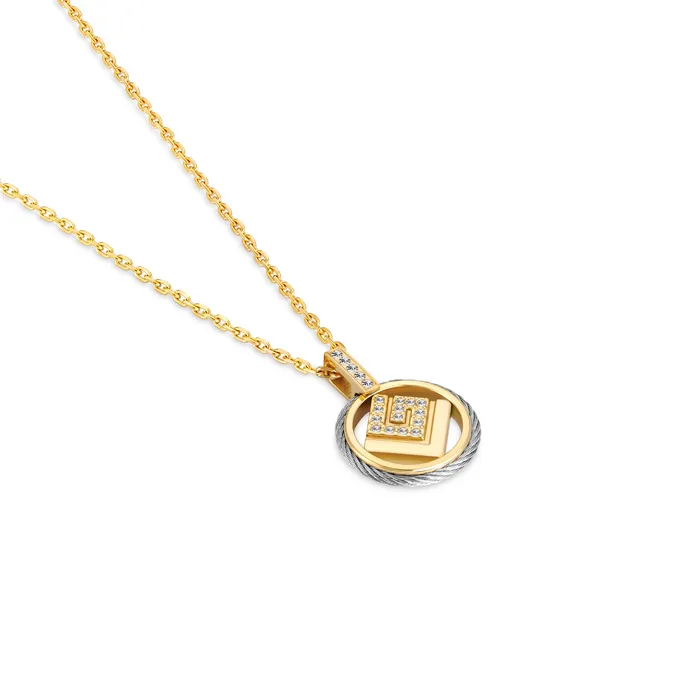 Necklaces Guy Laroche Guy Laroche Camille Ladies Small SilverGoldPlated Cable Necklace With Crystals Necklaces Guy Laroche Guy Laroche Camille Ladies Small SilverGoldPlated Cable Necklace With Crystals