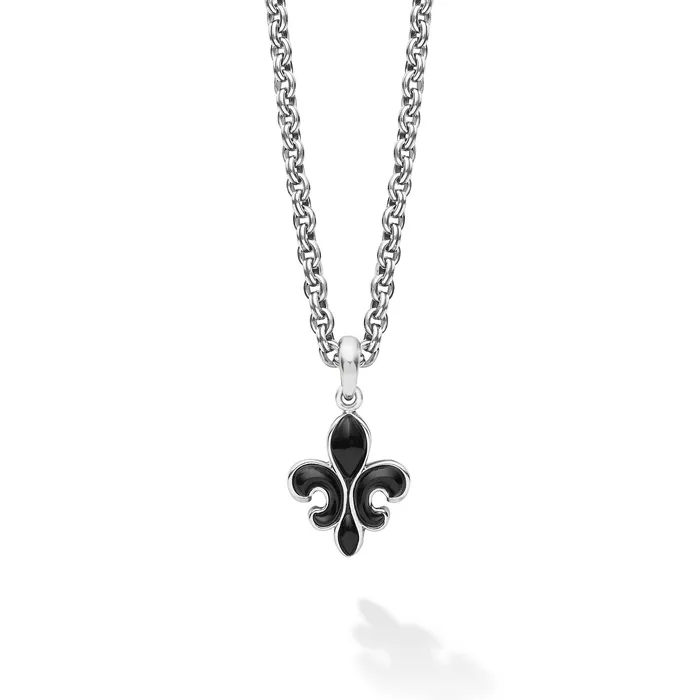 Necklaces LAGOS Anthem Black Agate Fleur De Lis Amulet Necklace