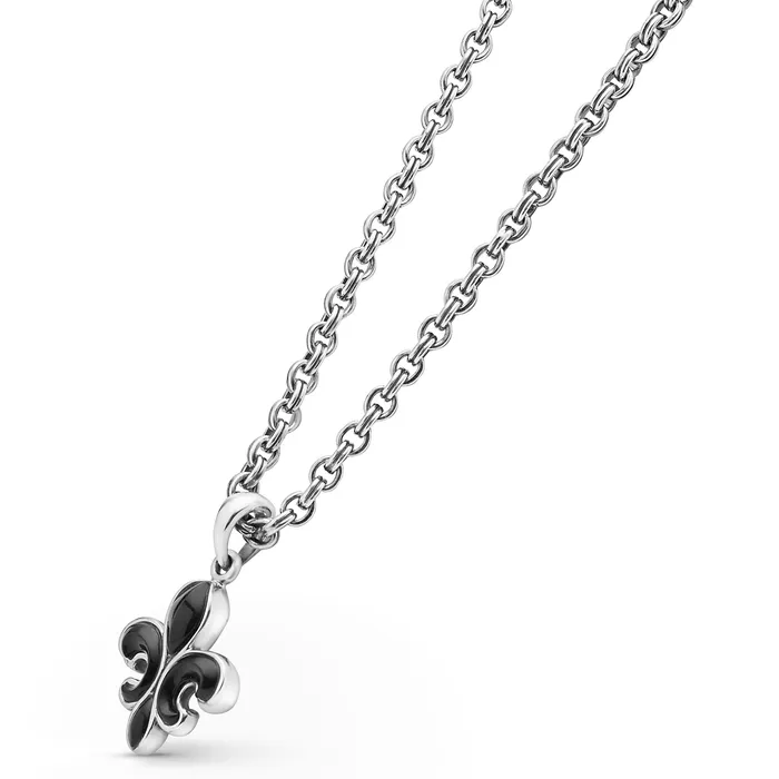 Necklaces LAGOS Anthem Black Agate Fleur De Lis Amulet Necklace Necklaces LAGOS Anthem Black Agate Fleur De Lis Amulet Necklace