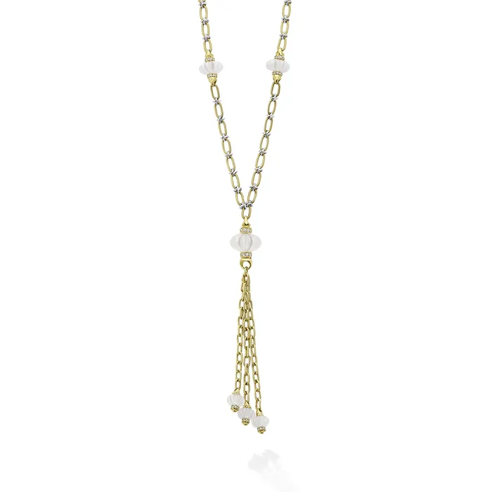 Necklaces LAGOS Studio 18K Milky Quartz Link Necklace