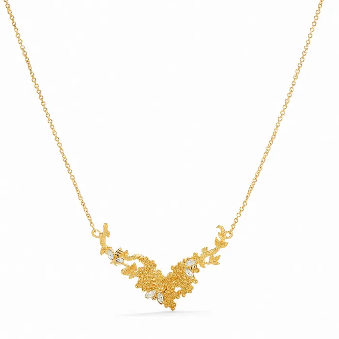 Necklaces Les Nereides Les Nereides Bee And Honeycomb Statement Necklace