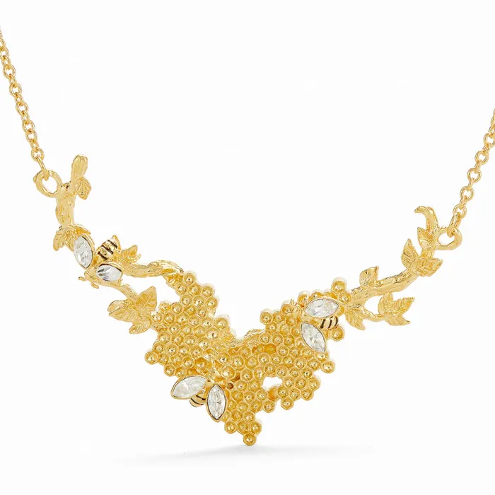 Necklaces Les Nereides Les Nereides Bee And Honeycomb Statement Necklace Necklaces Les Nereides Les Nereides Bee And Honeycomb Statement Necklace