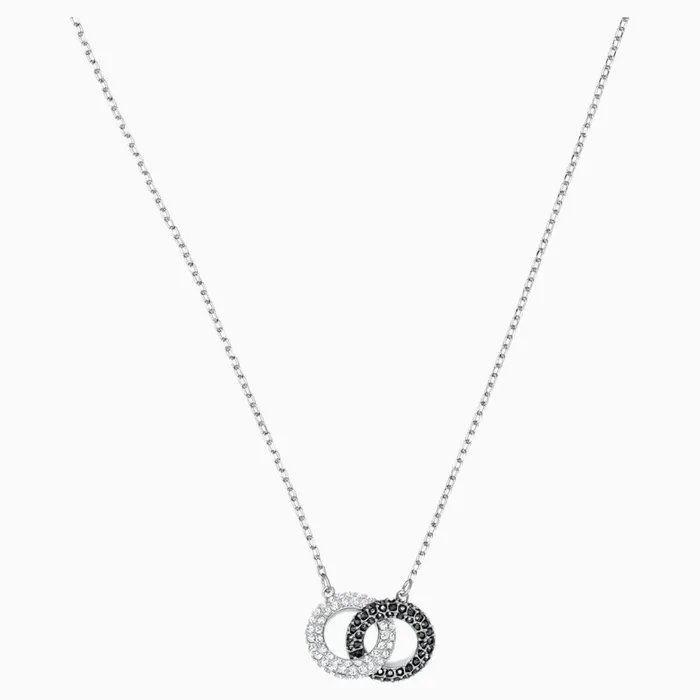 Necklaces Swarovski Stone Necklace MultiColored Rhodium Plated Swarovski