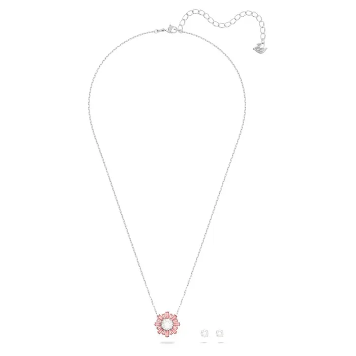 Necklaces Swarovski Swarovski Sunshine Sets Necklace and Earrings Pink Rhodium plated ONE SIZE Necklaces Swarovski Swarovski Sunshine Sets Necklace and Earrings Pink Rhodium plated ONE SIZE