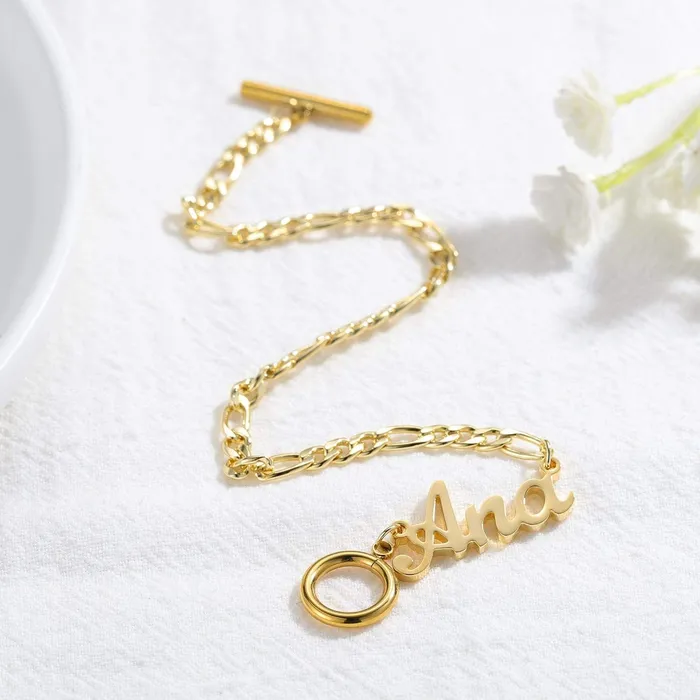 Novalico Figaro Chain Carrie Name Bracelet Bracelets