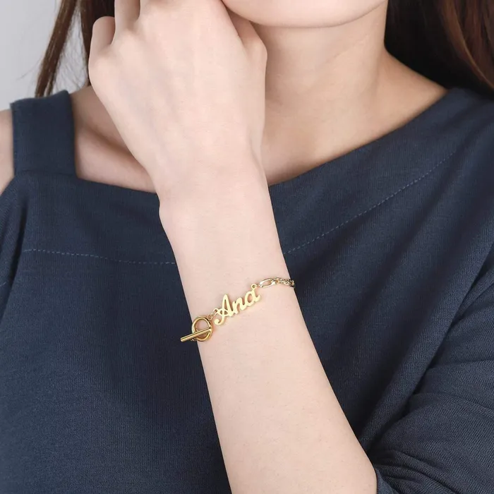 Novalico Figaro Chain Carrie Name Bracelet Bracelets