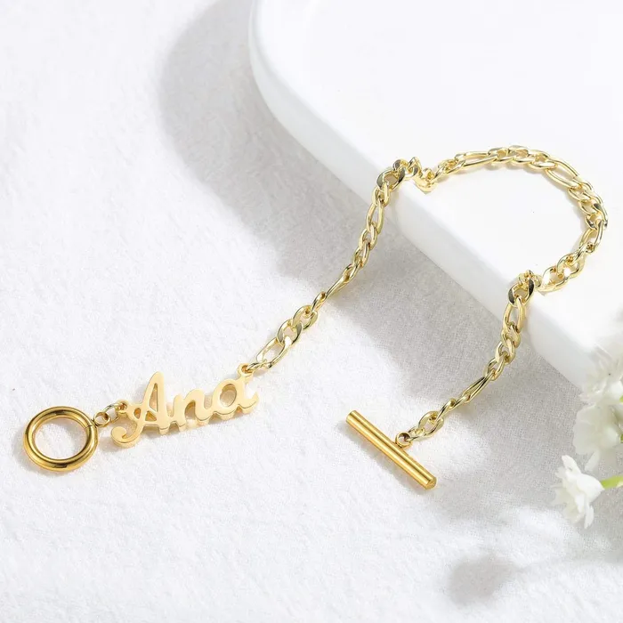Novalico Figaro Chain Carrie Name Bracelet Bracelets